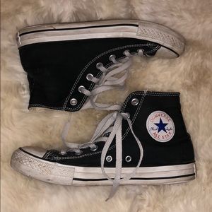 (8) Black High Top Converse